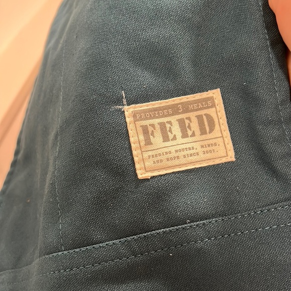 The FEED project cotton canvas market tote teal blue - Picture 2 of 7